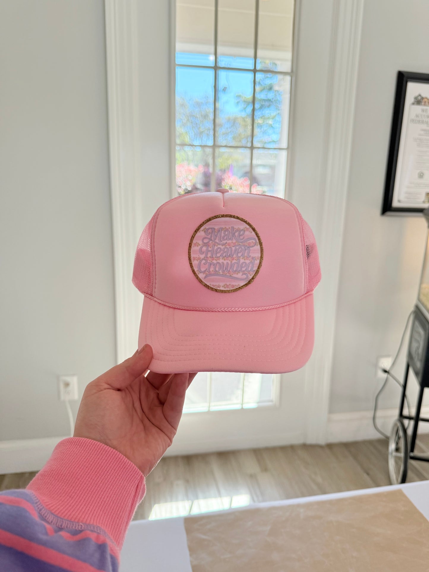 Make Heaven Crowded Pink Trucker Hat