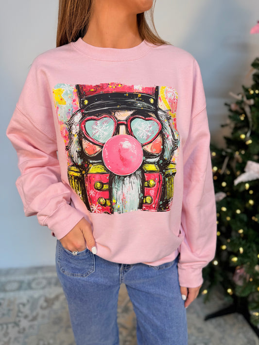 Bubble Gum Pink Nutcracker Sweatshirt