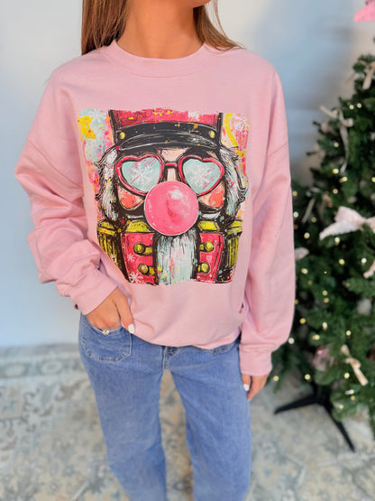 Bubble Gum Pink Nutcracker Sweatshirt
