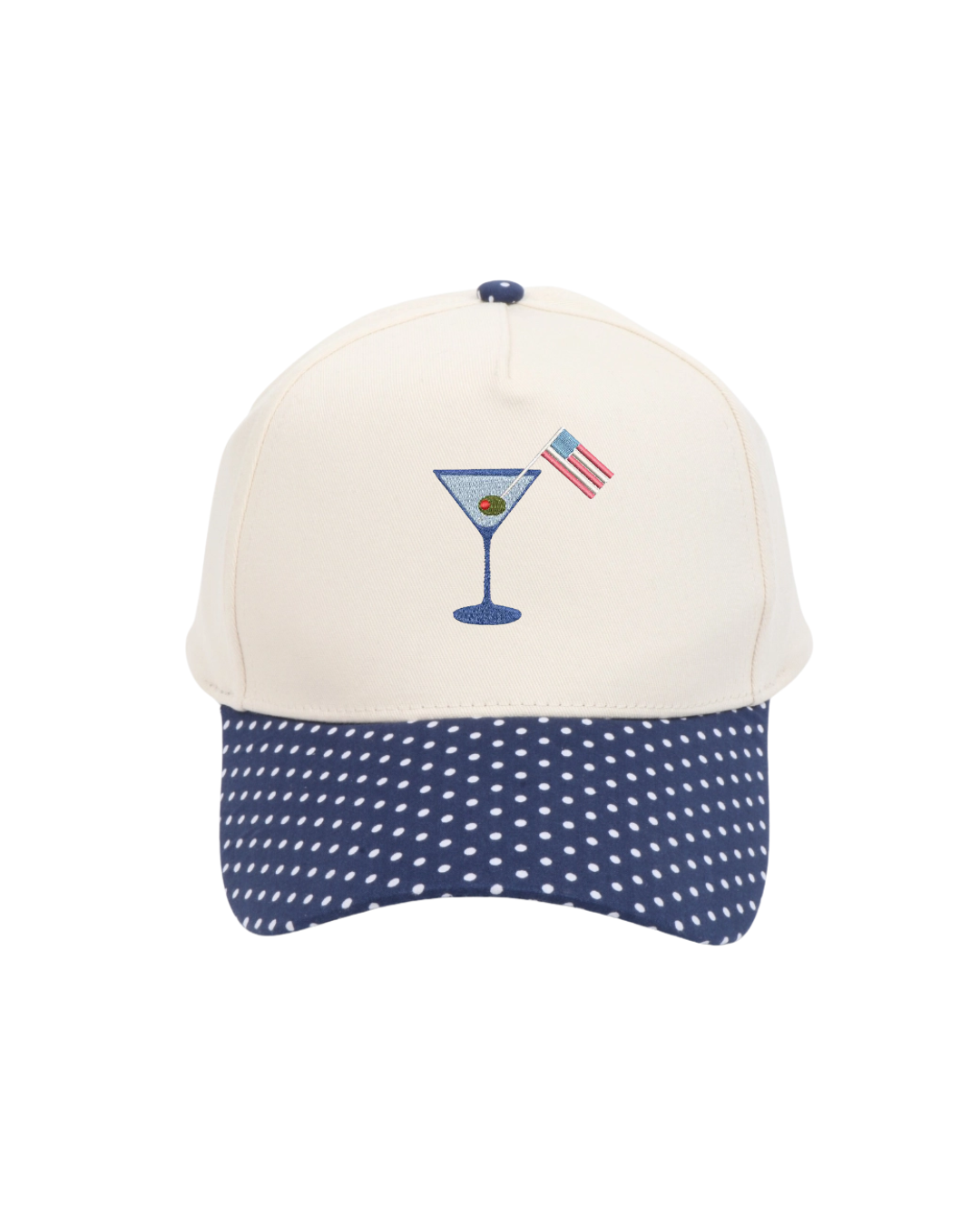 Patriotic Martini Blue/White Polka Dot Trucker Hat