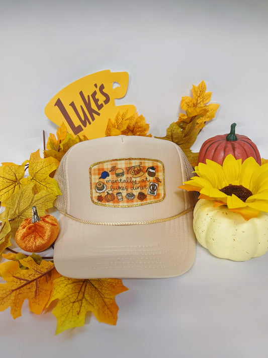 Mentally At Lukes Diner Tan Otto Trucker Hat