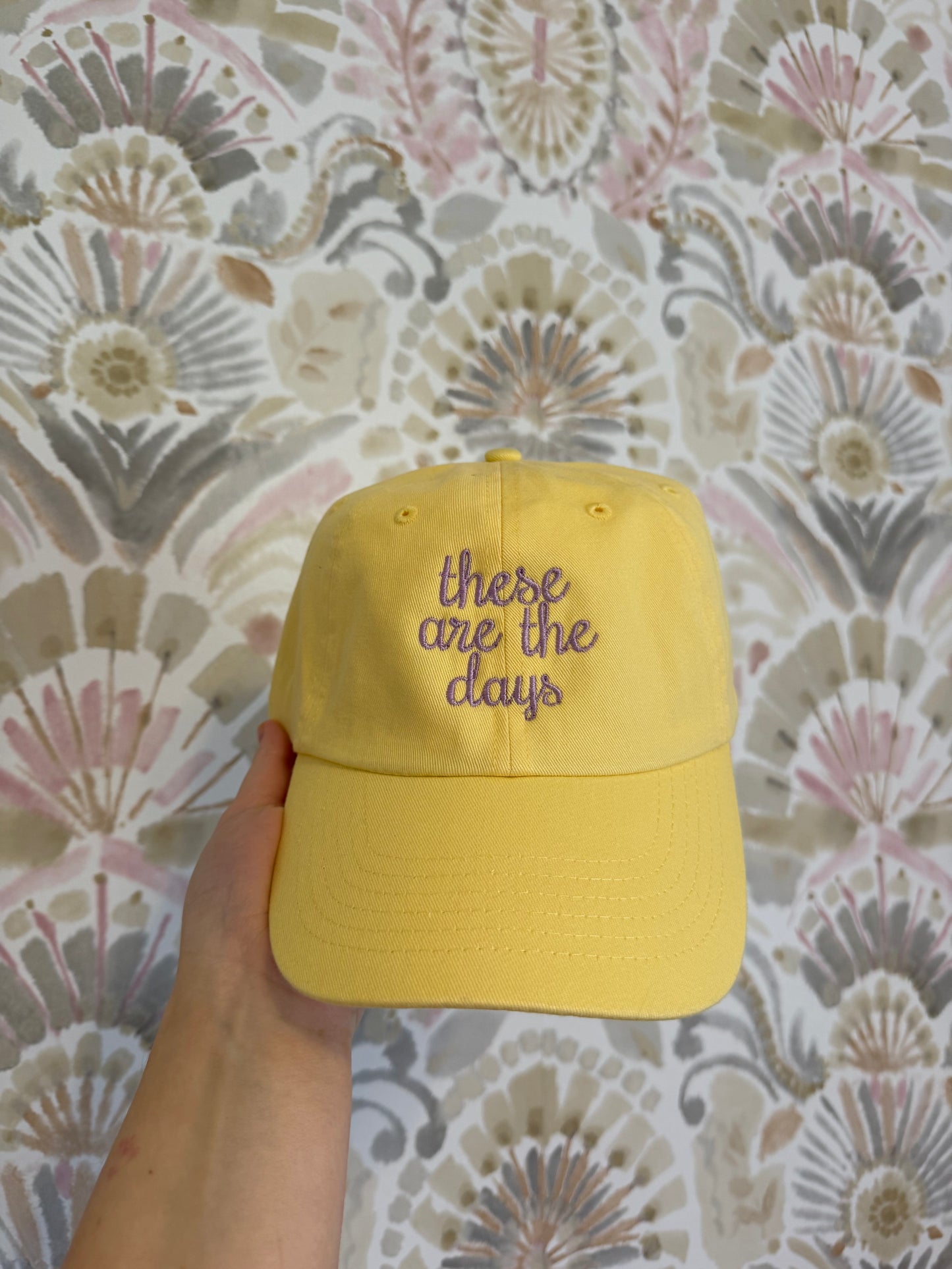 “These are the days” Purple/Yellow Cotton Hat