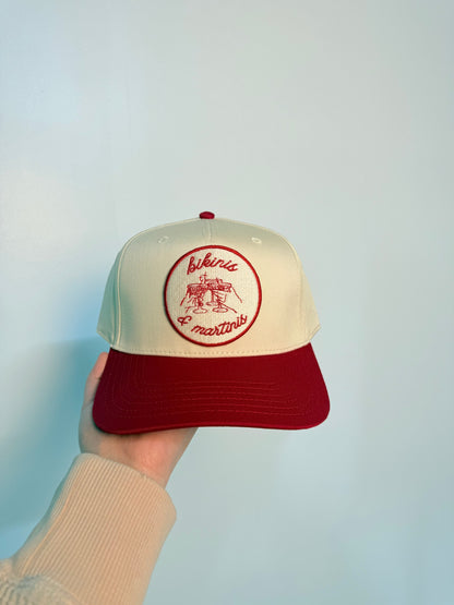 Bikinis & Tinis Red/White Baseball Cap