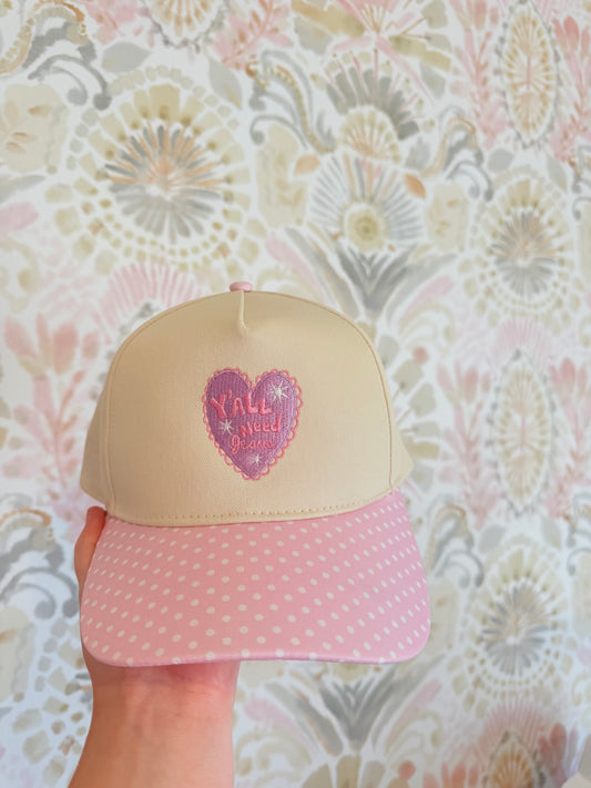 Yall Need Jesus Pink Polka-Dot Hat