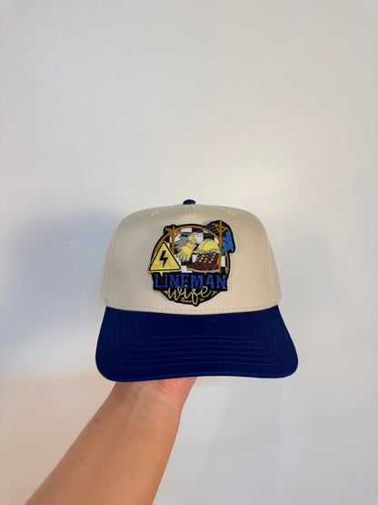 Lineman Wife Trucker Hat- Navy/Cream