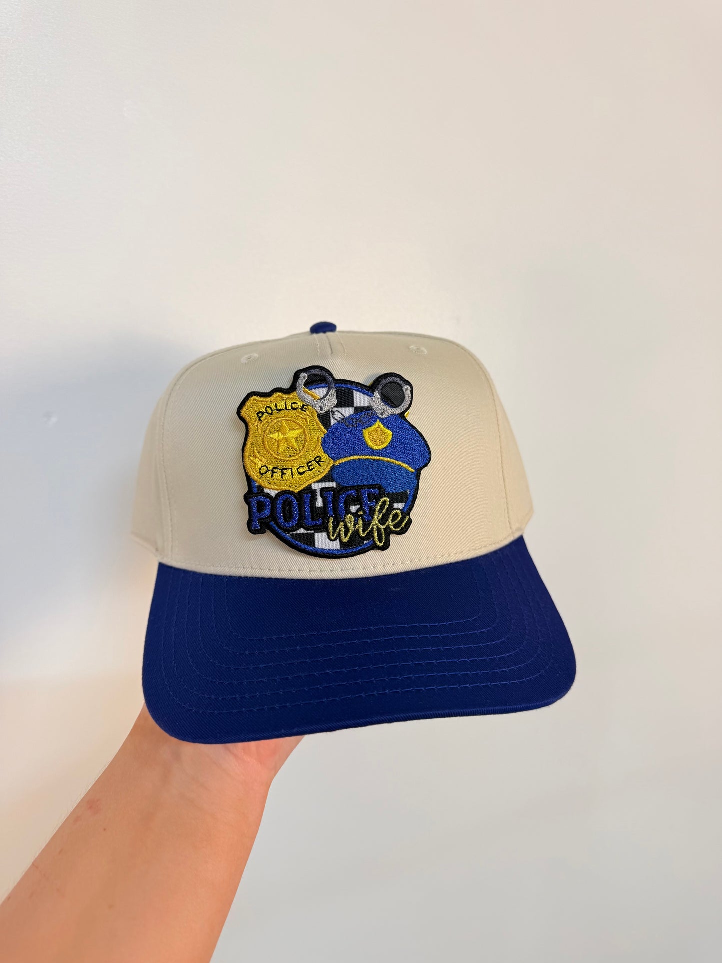 Police Wife Trucker Hat Navy/Cream