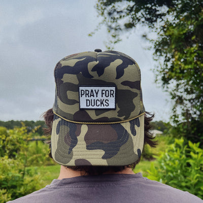 Pray For Ducks Trucker Hat - Full Camo