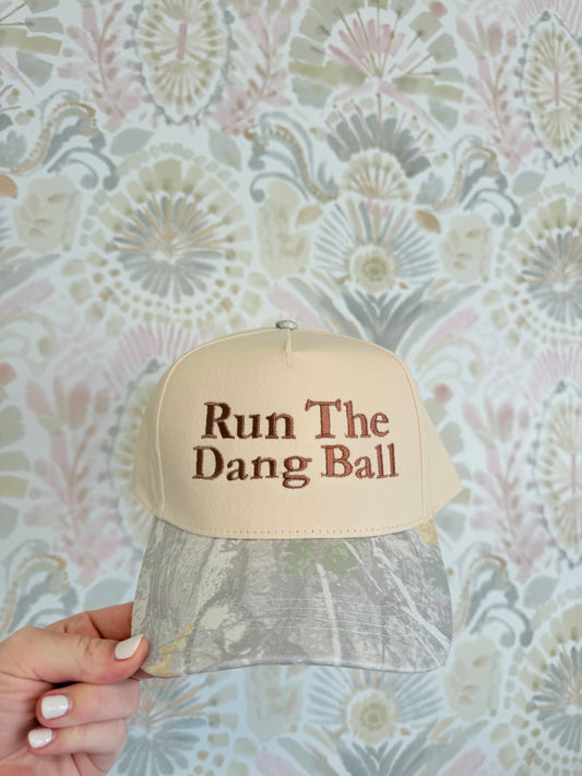 Run the Dang Ball Camo Canvas Hat