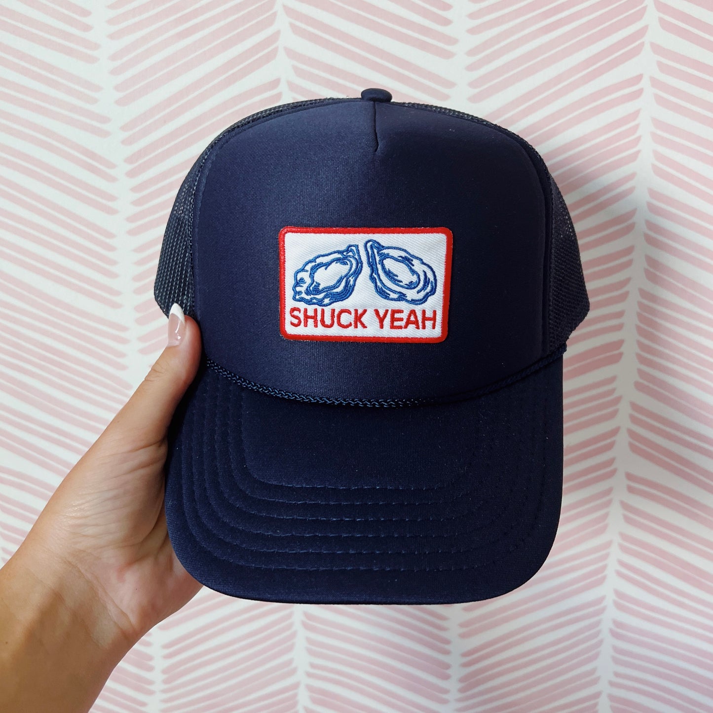 Shuck Yeah Trucker Hat - Navy Blue