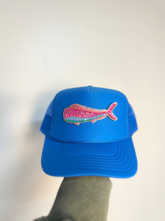 Blue Sequin Mahi Trucker Hat