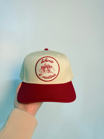 Bikinis & Tinis Red/White Baseball Cap