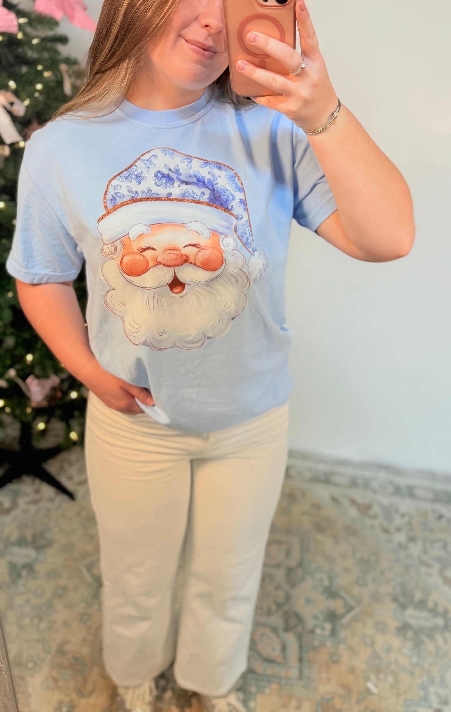 Blue Willow Santa T Shirt