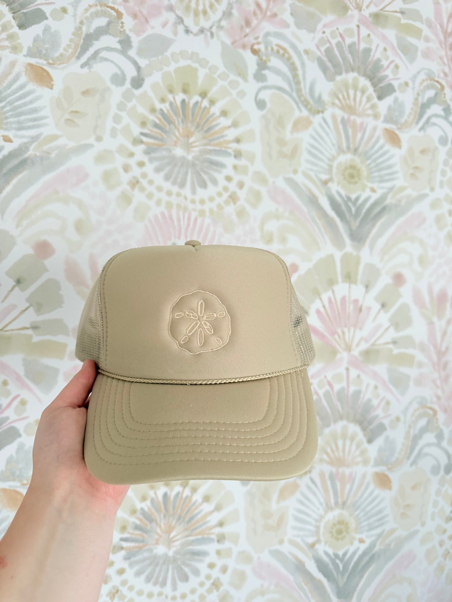 Tan Sand Dollar Trucker Hat