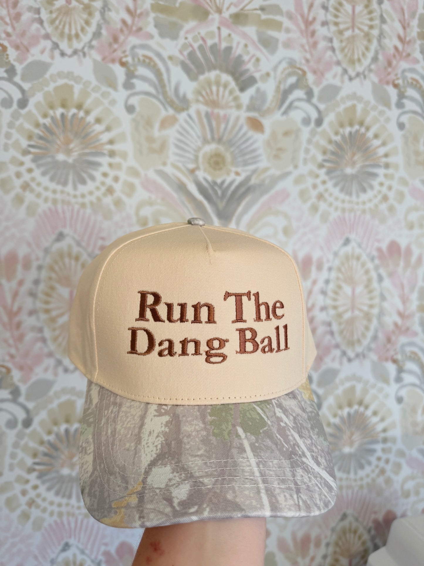 Run the Dang Ball Camo Canvas Hat