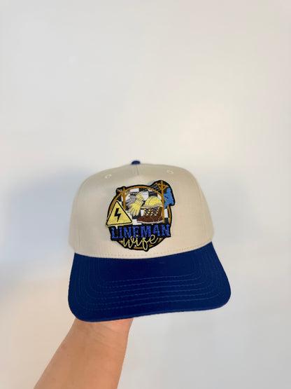 Lineman Wife Trucker Hat- Navy/Cream