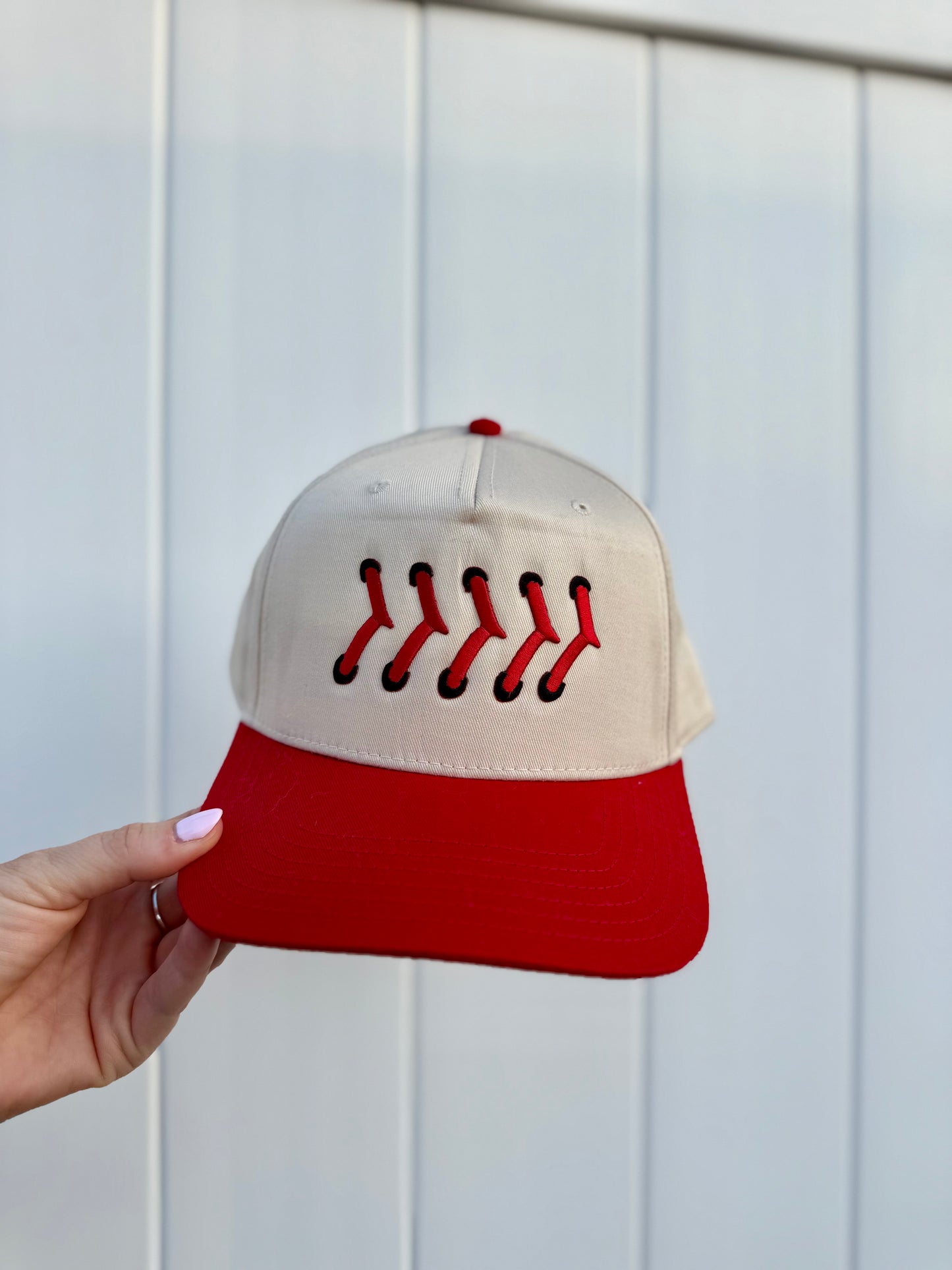 Baseball Lace Red/Tan Baseball Cap
