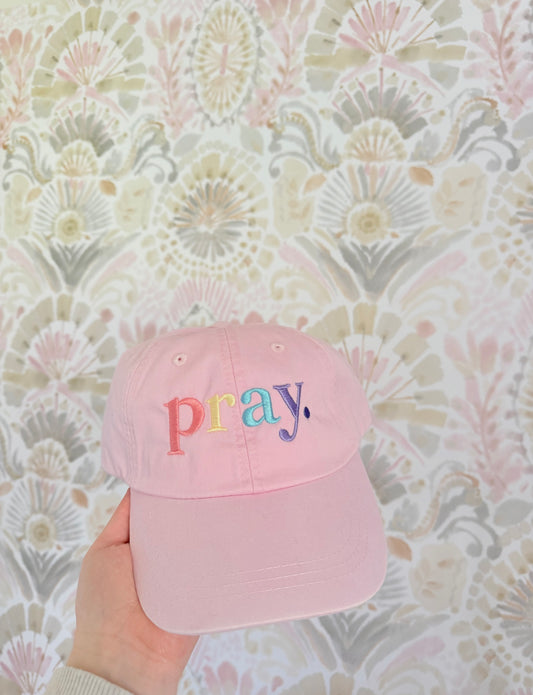 PRAY pink cotton hat
