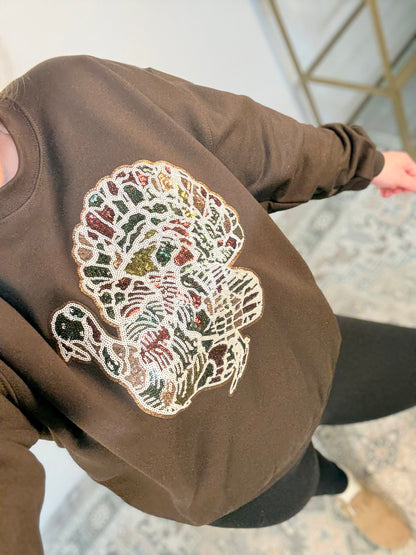 Sequin Camo Turkey Sweatshirt