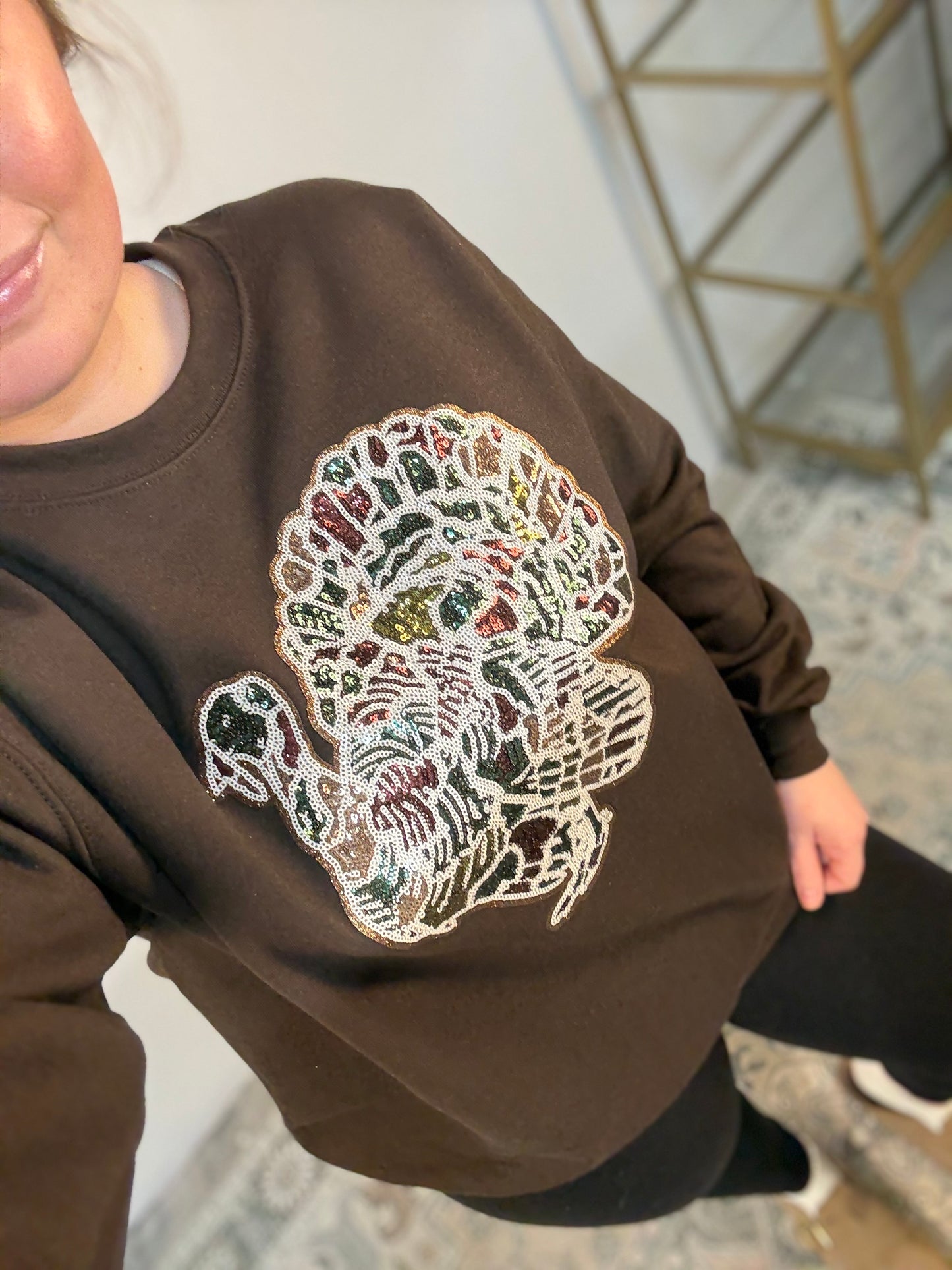 Sequin Camo Turkey Sweatshirt