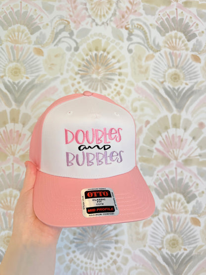 Doubles & Bubbles Pink/White Baseball Hat