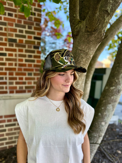 Camo Mallard Sequin Trucker Hat