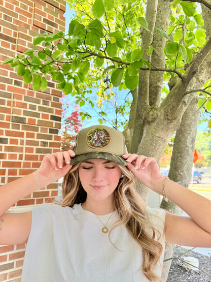 Chocolate Lab Sequin CAMO Trucker Hat